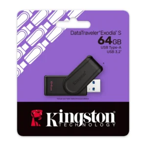 kingston 64gb datatraveler exodia s usb flash drive with swivel cap [ dtxs/64gb ]